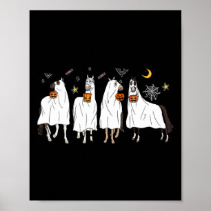 Póster Halloween Horse Ghost Boo Ropa De Calabaza Para Ho