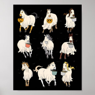 Póster Halloween Horse Ghost Boo Ropa De Calabaza Para Ho