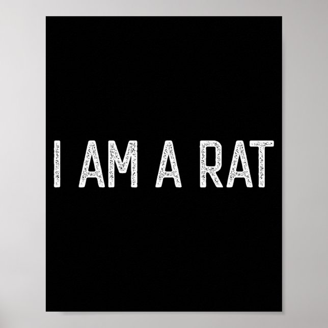 Póster Halloween I Am A Rat Funny Rats Lover I Heart Rat  (Frente)