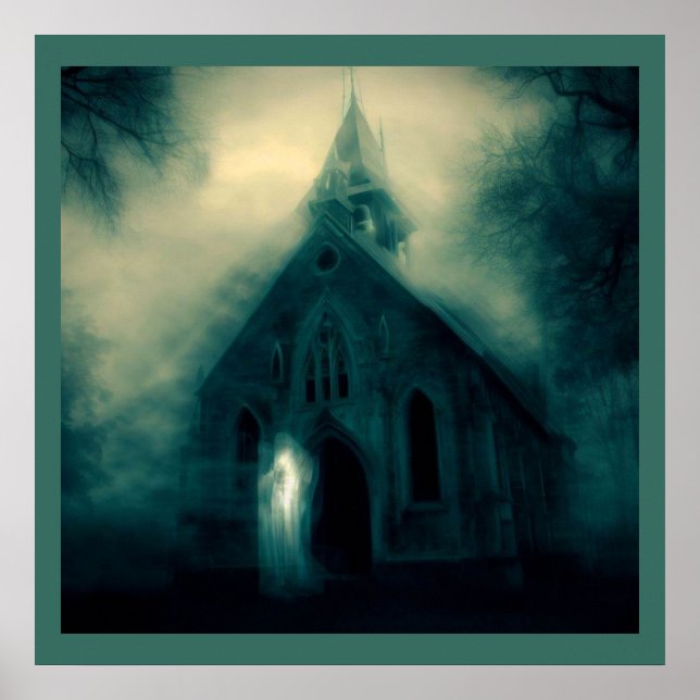 Póster Halloween - Iglesia embrujada 4 (Frente)