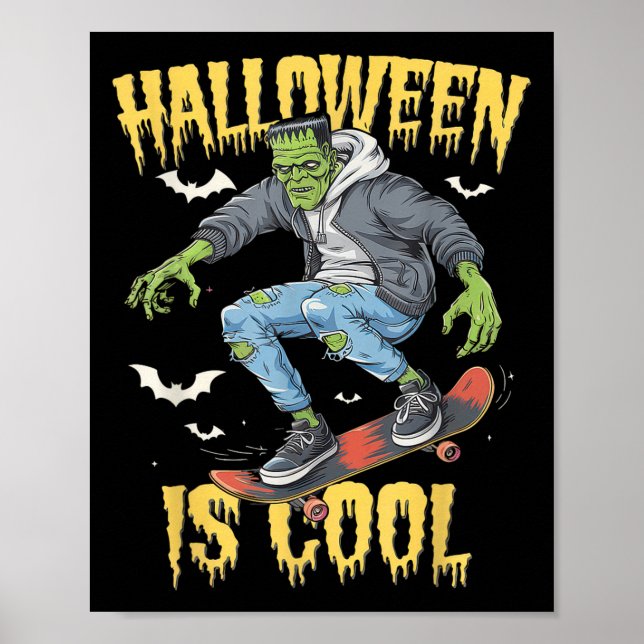 Póster Halloween Is Cool Women Men Frankenstein Monster  (Frente)
