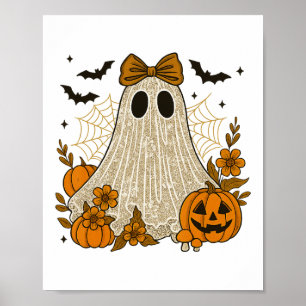 Póster Halloween Lace Ghost Coquette Flower Bow Floral Sp