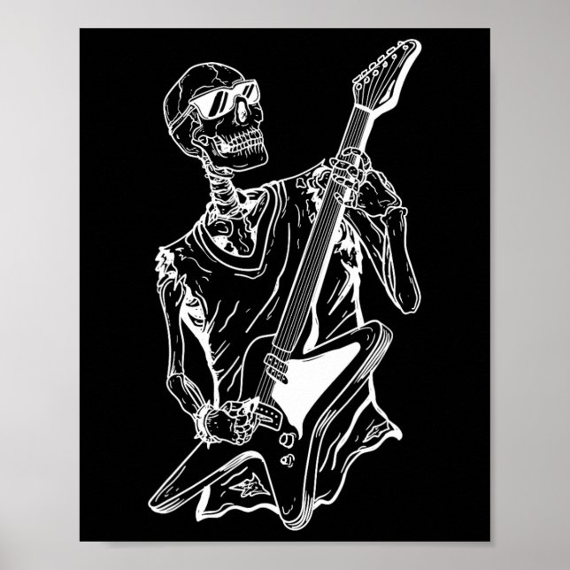Póster Halloween Lazy Costume Skeleton Guitarra (Frente)