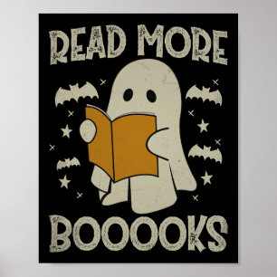 Póster Halloween Leer más libros Divertido libro de lectu