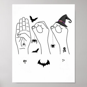 Póster Halloween Lenguaje De Rótulo A Mano Orgullo Sordo