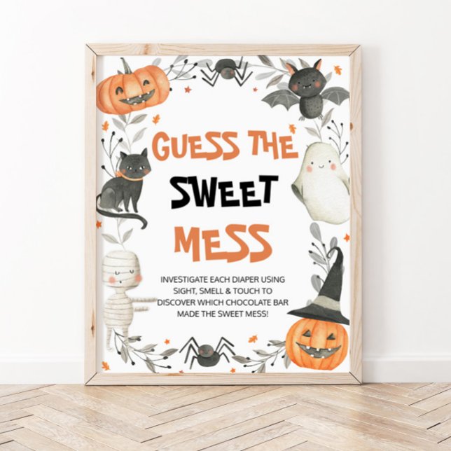 Póster Halloween lindo adivina el dulce Baby Shower de lo (Subido por el creador)