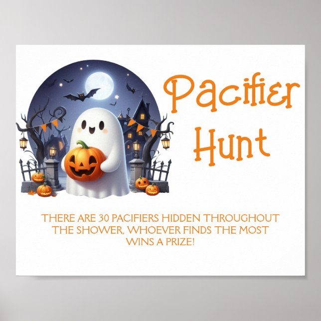 Póster Halloween Little Boo Pacifier Hunt Shower Game (Frente)