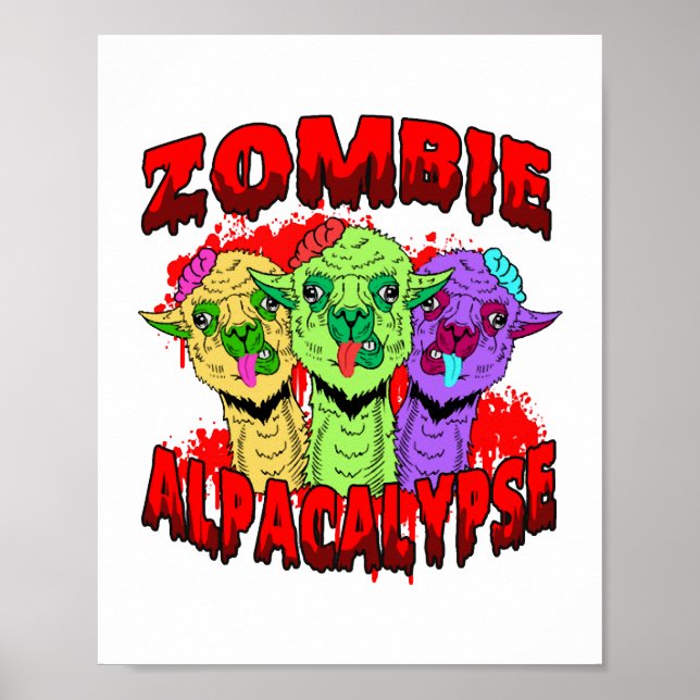 Póster Halloween Llama Alpaca Funny Lama Glama regalo de  (Frente)