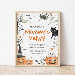 Póster Halloween lo grande que es el juego de ducha Belly