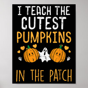 Póster Halloween Maestra Teach Cutest Pumpkins Fall Costu