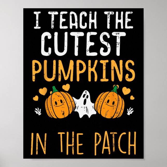 Póster Halloween Maestra Teach Cutest Pumpkins Fall Costu (Frente)