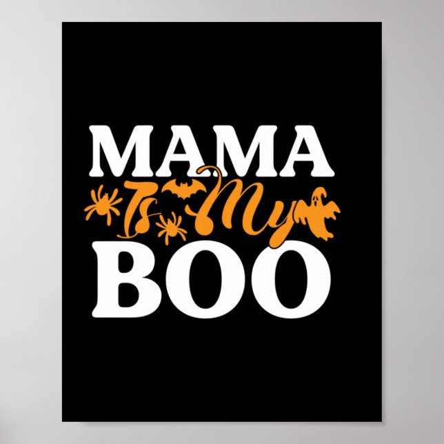 Póster Halloween Mamá es mi cumpleaños (Frente)