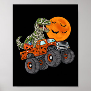 Póster Halloween Mamá Monstruo T Rex Camión Niños Adolesc