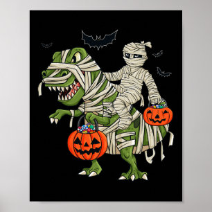 Póster Halloween Mamá viajando en bicicleta niños Chicas 