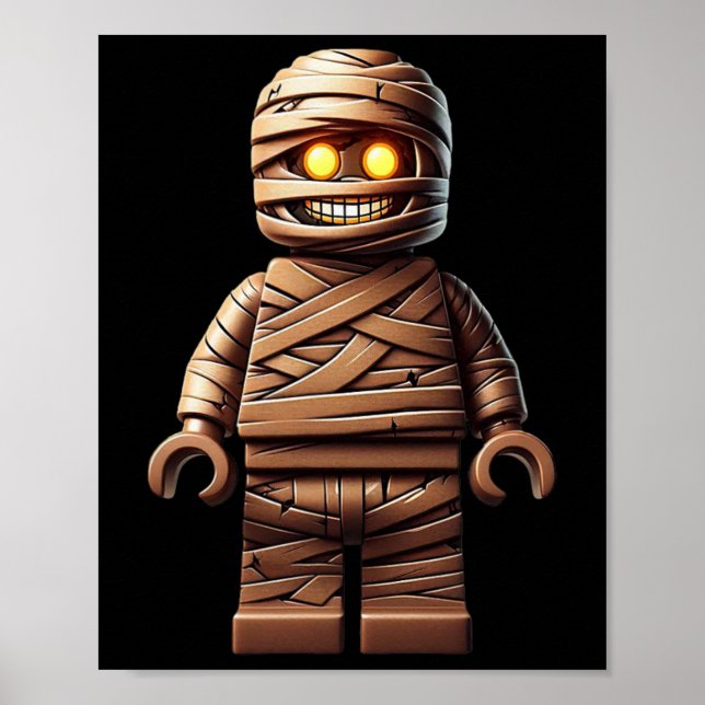 Póster Halloween Master Builder Mummy Kids Building Block (Frente)