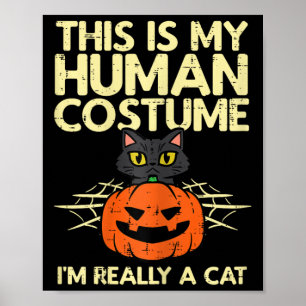Póster Halloween Mi Traje Humano Soy Una Mujer De Disfrac