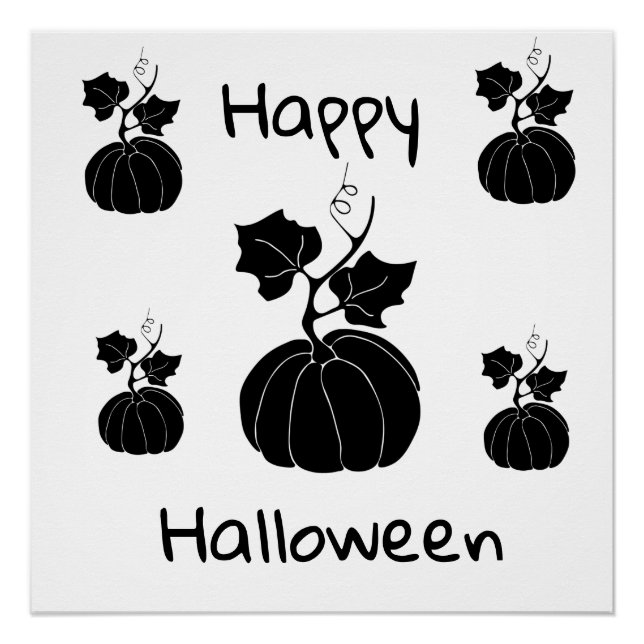 Póster Halloween minimalista feliz (Anverso)