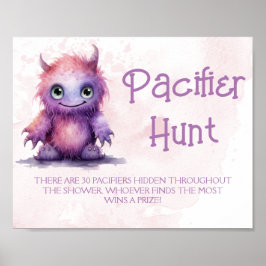 Póster Halloween Monster Pacifier Hunt juego de Baby Show