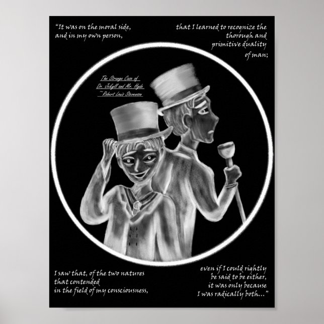 Póster Halloween Mr. Hyde and Dr. Jekyll Gothic Art Print (Frente)