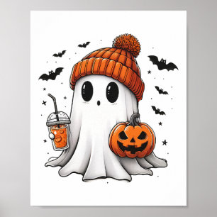 Póster Halloween, mujeres con especias fantasma caen en l
