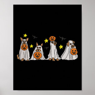 Póster Halloween Mujeres Fantasma Efecto de bordado de pe