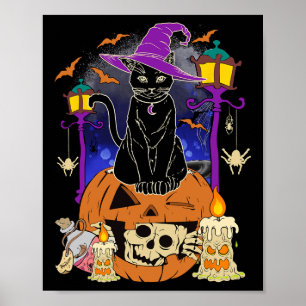 Póster Halloween Mujeres Hombres Niños Halloween Black Ca