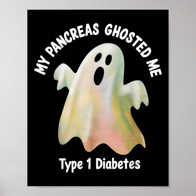 Póster Halloween My Pancreas Ghosted Me Diabetes Boys &am (Frente)