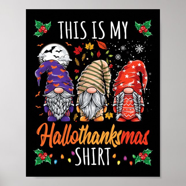 Póster Halloween Navidades del Día de Acción de Gracias F (Frente)