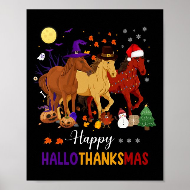 Póster Halloween Navidades del Día de Acción de Gracias F (Frente)