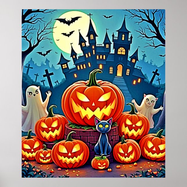 Póster Halloween Night: Spooky Fun Art (Frente)
