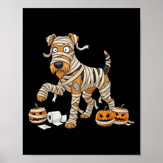 Póster Halloween niños hombres de Airedale Terrier Mami C (Frente)