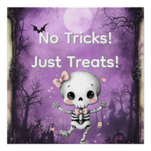 Póster Halloween "No hay trucos solamente trata"