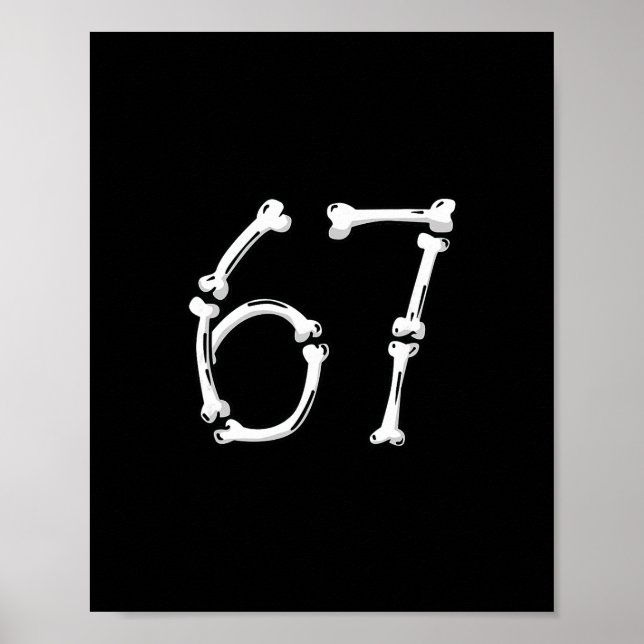 Póster Halloween Number 6 7 Bones Skeleton Costume  (Frente)