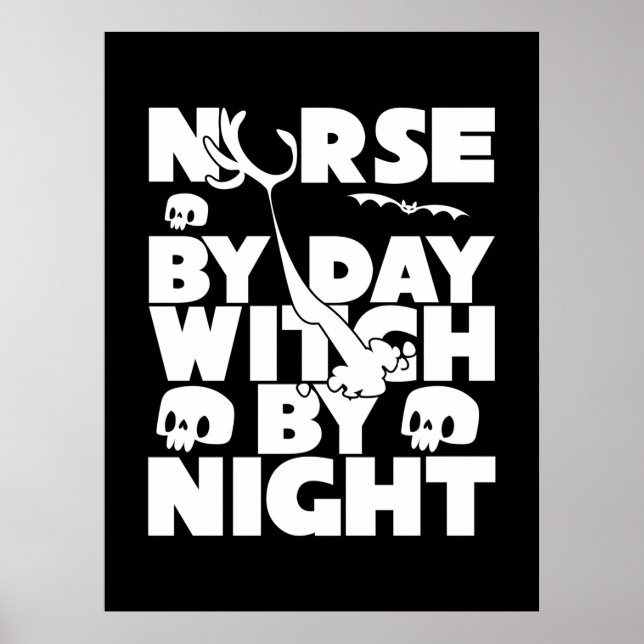 Póster Halloween Nurse By Day Witch By Nights (Frente)