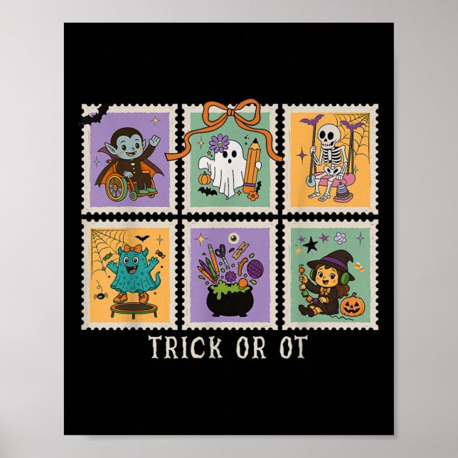 Póster Halloween Occupational Therapy Trick Or Ot Therapi (Frente)