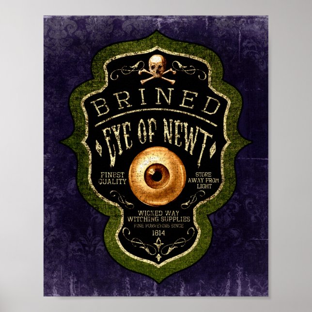 Póster Halloween Ojo Gótico De La Nueva Vendimia De Poció (Frente)