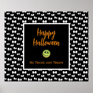 Póster Halloween ojos espeluznantes galleta verde sin tru