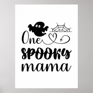 Póster Halloween One Spooky Mama Birthday
