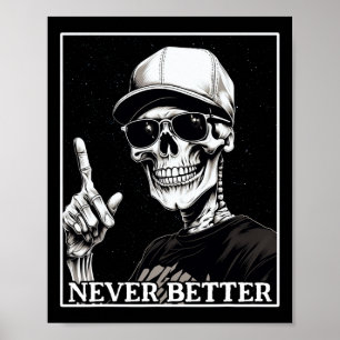 Póster Halloween Para Mujeres Nunca Mejor Skelett Skull H