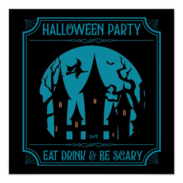 Póster HALLOWEEN PARTY, COME, BEBE Y TEME Halloween (Anverso)