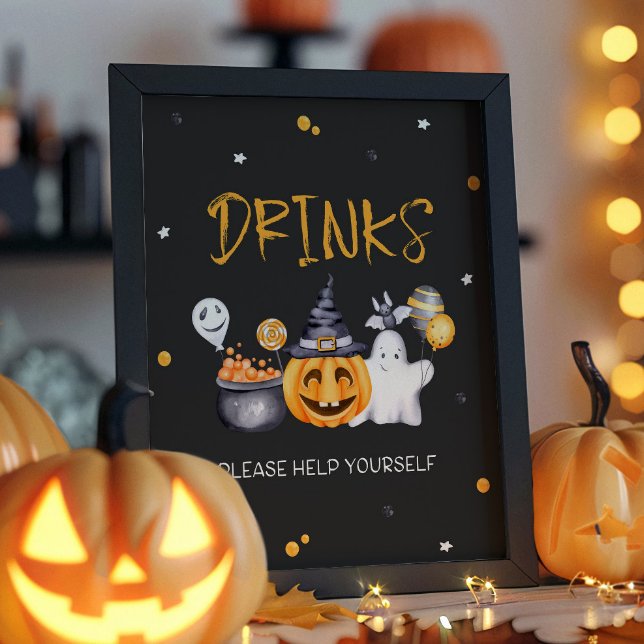 Póster Halloween Party Spooky Birthday Drink Bar Rótulo (Subido por el creador)
