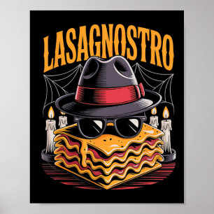 Póster Halloween Pasta Meme Mafia Parodia Funny Lasagna A