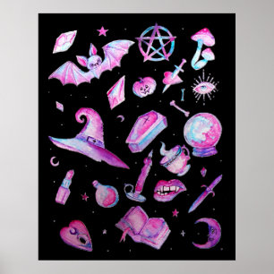 Póster Halloween : Patrón de Gótico picante
