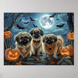 Póster Halloween Pekingese Spooki