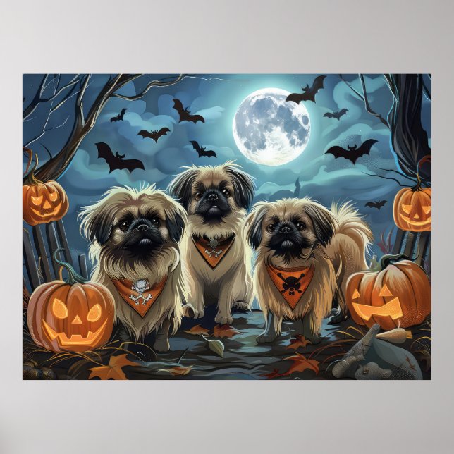 Póster Halloween Pekingese Spooki (Frente)