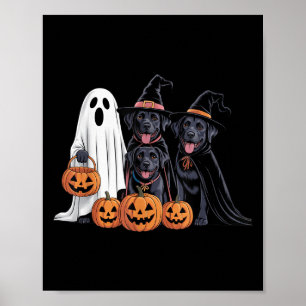 Póster Halloween Perro Negro Labrador Amantes de las cala