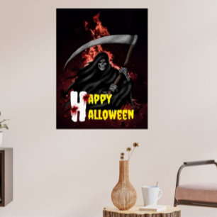Póster Halloween, Personalizado de Haunted Grim Reaper Po