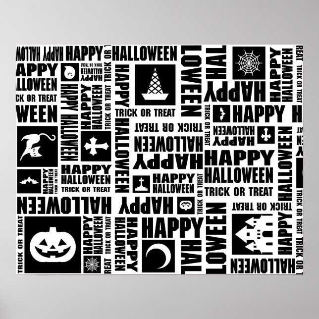 Póster Halloween Personalizado Guay Whimsical Typography  (Frente)