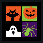 Póster Halloween Pop Art Calabaza Negro Cat Spider Ghost<br><div class="desc">Araña de gato negro de calabaza y arte pop de halloween fantasma. Divertido diseño de disfraces de Halloween para usar cuando te vas a Trick o Treat. Esta extraña y espeluznante mercancía es ideal para una espeluznante fiesta de Halloween de noche con temible fantasma o tema de la película de...</div>