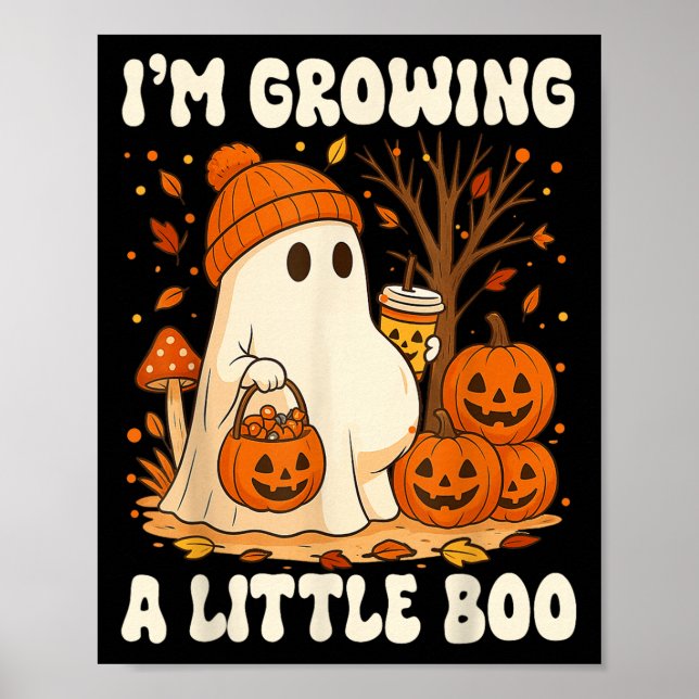 Póster Halloween Pregnancy Announcement I'm Growing A Lit (Frente)